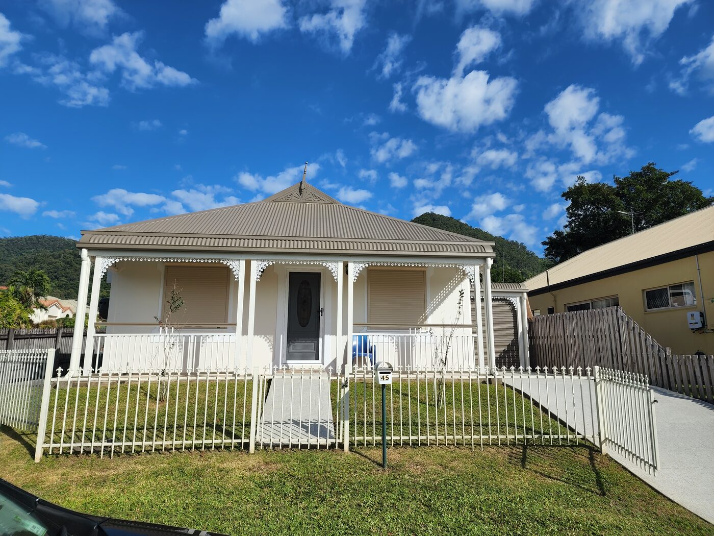 Painted Queenslander home exterior and roof